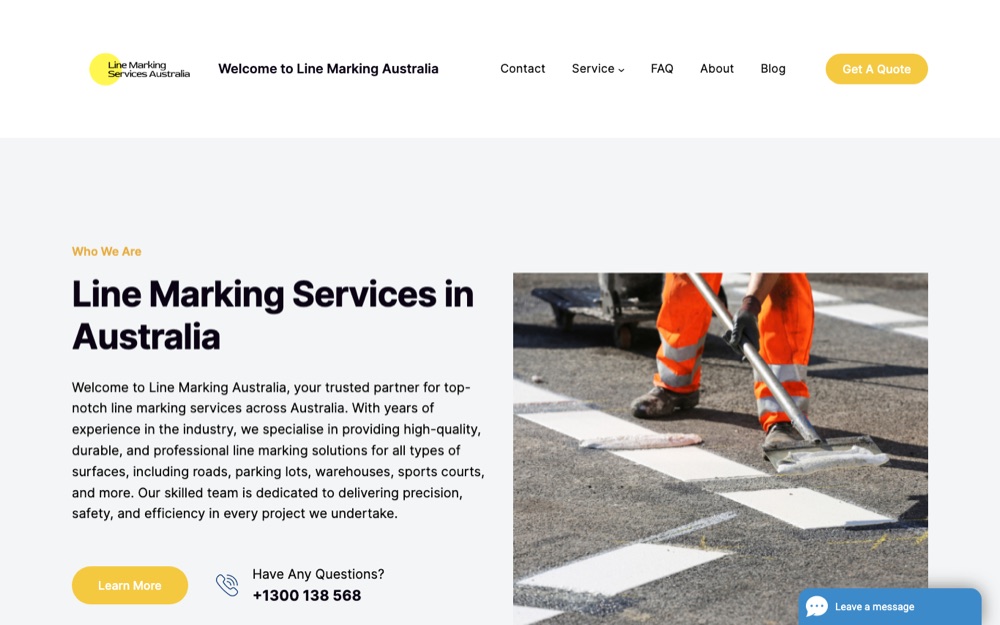 Line Marking Services Australia website